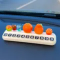 Bonita tarjeta de estacionamiento temporal de coche con fruta y bebida, decoración auto. - Naranja + ponkan + 2 naranjas pequeñas + 2 bebidas + placa de aparcamiento