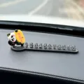 Cute panda car temporary parking phone number plate creative interior ornament with digits. - Long Live Happiness Panda 3D Soft Parking Plate 4 Groups of Numbers