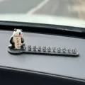 Cute panda car temporary parking card creative stress relief dashboard ornament number plate - Smooth Sailing Panda 3D Soft Parking Plate 4 Groups of Numbers
