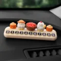 Lindo pollito tarjeta estacionamiento temporal salpicadero coche adorno con números. - Dos Pollos + Dos Arroz + Cesta Redonda Pastel de Caqui