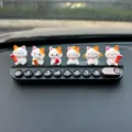 Cute lucky cat car temporary parking card with hidden number plate and cute dashboard decor. - Black Aromatherapy License Plate (Family Portrait 6 Lucky Cats)