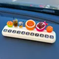 Tarjeta de estacionamiento temporal de coche de fruta y bebida con dígitos 0-9 - Set de fruta de la pasión, granada, naranjas, bebidas y tarjeta de aparcamiento