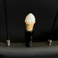 Ice cream cone bicycle tire valve cap detail, cute dust cover close up display view. - Ice Cream Cone Valve Cap (Universal for Schrader/Presta) / White