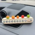 Car temporary parking card with cute fruit decor, hidden number display, dashboard accessory. - [5 Lucky Kumquats] Beige Aromatherapy Car Plate