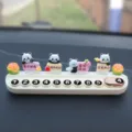 Lindo panda coche tarjeta de estacionamiento temporal placa de matrícula decoración interior - Panda de Letras 3D + Placa de Aromaterapia Blanca