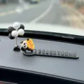 Cute panda car temporary parking number plate creative decompression interior ornament - Long Live Happiness Panda 3D Soft Parking Plate with Gray Ball