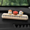 Targa numero parcheggio temporaneo auto simpatico pulcino decorazione per cruscotto - Due Polli + Cestino Tondo Torta di Cachi