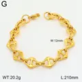 Bracelet grosse chaîne plaqué or 18K en acier titane, bijou tendance maillon géométrique. - Boucle Dorée Type 2