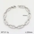 Bracelet de chaîne en acier inoxydable pour hommes et femmes, design géométrique creux stylé. - Style Couleur Acier 3