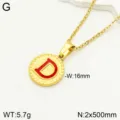 Collier pendentif lettre D en acier inoxydable plaqué or bijou émail minimaliste chic femme - Lettre D