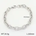 Bracelet chaîne acier inoxydable homme femme, style hip-hop, largeur 8.5mm, longueur 220mm. - Style Couleur Acier 5