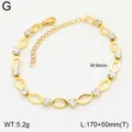 Vue détaillée du bracelet en acier inoxydable doré avec zirconiums brillants et maillons ovales. - Style Doré 4