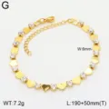 Bracelet en acier inoxydable plaqué or 18K cœur zircon scintillant bijoux femme - Style Doré 5