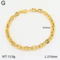 Bracelet gourmette en acier titane plaqué or, bijou style hip-hop pour les hommes - Or Style 6