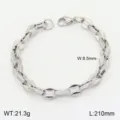 Vue détaillée du bracelet de chaîne en acier inoxydable avec spécifications de taille. - Couleur Acier Style 7