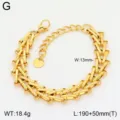 Bracelet mode en acier au titane plaque or 18k avec chaine epaisse entrelassee pour tous - Style Doré 7