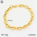 Bracelet de chaîne en acier titane doré, bijoux de mode 18k élégants pour femmes. - Or Style 8