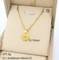 Collier pendentif lettre H en acier inoxydable doré pour femmes, bijoux minimalistes. - Lettre H / Or 18 carats