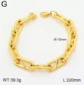 Bracelet grosse chaîne en acier titane plaqué or, bijou mode hip hop, longueur 220mm. - Style Or 11