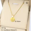 Collier avec pendentif lettre initiale L minimaliste en acier inoxydable pour femmes. - Lettre L / Or 18 carats