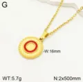Collier pendentif rond en acier inoxydable minimaliste avec huile rouge pour femmes. - Lettre O
