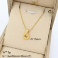 Collier pendentif lettre M en acier inoxydable doré, beau bijou simple pour femmes. - Lettre M / Or 18 carats