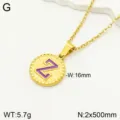 Collier pendentif lettre Z en acier inoxydable doré pour femme bijou tendance minimaliste. - Lettre Z