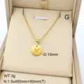 Collier pendentif lettre V en acier inoxydable minimaliste pour femmes, bijoux élégants. - Lettre V / Or 18 carats