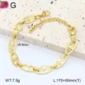 Bracelet de chaîne plaqué or en acier inoxydable avec maillons d'ancre, bijoux élégants. - 17