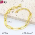 Bracelet de chaîne géométrique en acier inoxydable pour femmes, bijou de mode doré tendance. - 18