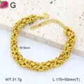 Bracelet en chaine Byzantine en acier inoxydable dore pour hommes femmes style hip hop - Style 1