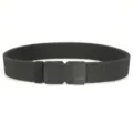 Black tactical elastic woven belt for men featuring a magnetic quick-release buckle - Black / 120cm