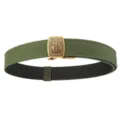 Tactical military shooting belt in olive green with eagle embossed gold buckle. - 120 / Army Green