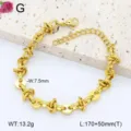 Bracelet maille trombone en acier inoxydable plaqué or, bijoux de mode. - 16