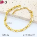 Bracelet de chaîne géométrique en acier inoxydable plaqué or pour femme, bijou polyvalent. - 15