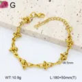Bracelet en acier inoxydable doré avec design de trombone et nœuds, bijou élégant - 18