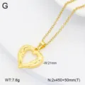 Collier pendentif coeur en acier inoxydable plaque or style tendance pour femmes. - Style 1 Cœur / Or