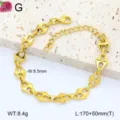 Bracelet maillon géométrique en acier titane doré, chaîne poignet hip-hop variante G. - 10