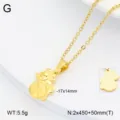 Collier pendentif en acier inoxydable plaque or chaine de clavicule mode minimaliste - Style 4 Zodiaque Souris / Or