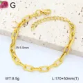 Bracelet de chaîne en acier inoxydable doré pour femmes, bijoux tendance chic. - 7