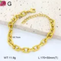 Bracelet de chaîne en or épais en acier inoxydable pour femmes, bijoux géométriques de 7mm. - 6