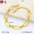 Bracelet maillons en acier inoxydable dore design geometrique pour femmes bijoux tendance - 4