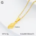 Collier pendentif coquillage en acier titane plaqué or chaîne clavicule pour femme - Style 6 Coquillage / Or