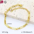 Bracelet en chaîne trombone en acier inoxydable pour femmes, bijoux fantaisie dorés. - Style 1