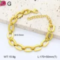 Bracelet en maillons en acier inoxydable pour femmes et hommes, style hip-hop or. - 13