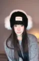 Koreaanse herfst winter gebreide muts met pluizige oorkleppen warme muts voor vrouwen - Verdikte Oorkwarmer Stijl / Zwart