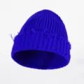 Koreanische distressed Strickmütze für Damen, lässige Winter warme Wollmütze im Trend. - Verstellbar / Saphirblau