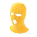Gelbe dreiloch Strick Skimaske Detail, warme Winter Sturmhaube fur den Outdoor Sport. - Verstellbar / Gelb
