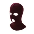 Drei-Loch Strick Sturmhaube Winter Ski Maske winddicht warme Mütze einfarbig Unisex - Verstellbar / Burgunderrot