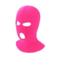 Pinke 3-Loch Strick-Balaclava Detail, warme Skimaske Gesichtsschutz für Outdoor-Sportarten. - Verstellbar / Fuchsia